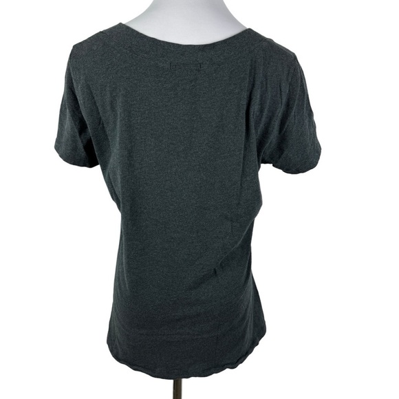 Ambiance Dark Gray Deep V-Neck Tee Women's Junior 2X Short Sleeve - Picture 2 of 7